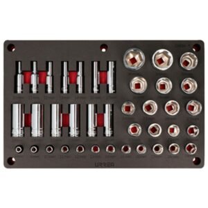 Juego de dados metricos cuadro de 1/2" 39 piezas, CH232P-C Urrea