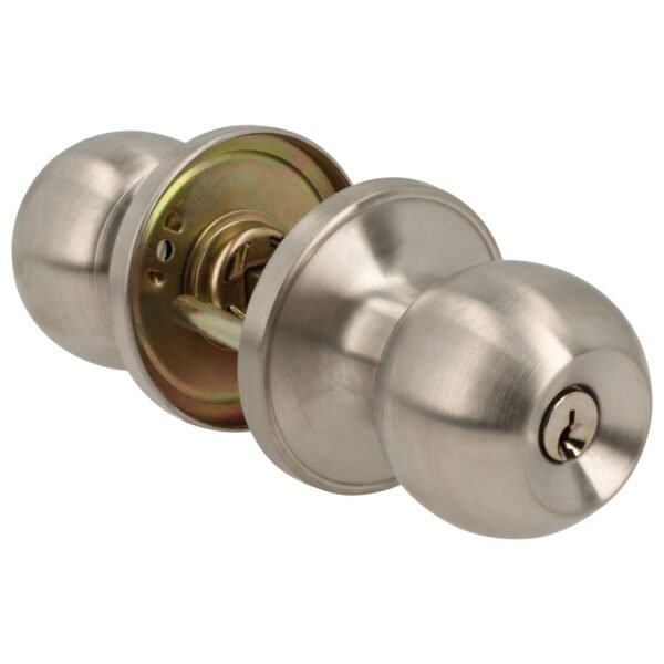 68800165 Combo de pomo tubulares de bola funcion doble, acero inoxidable, llave estandar, blister Lock