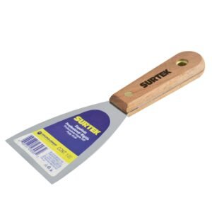 68811449 Espatula rigida de acero de alto carbon con mango de madera 1" Surtek