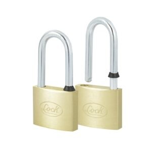 Juego de candados de laton largos 40 mm, llave estandar, 2 piezas Lock
