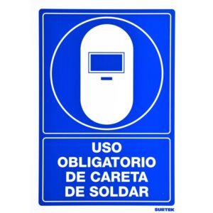 Señal "Uso obligatorio de careta de soldar" Surtek