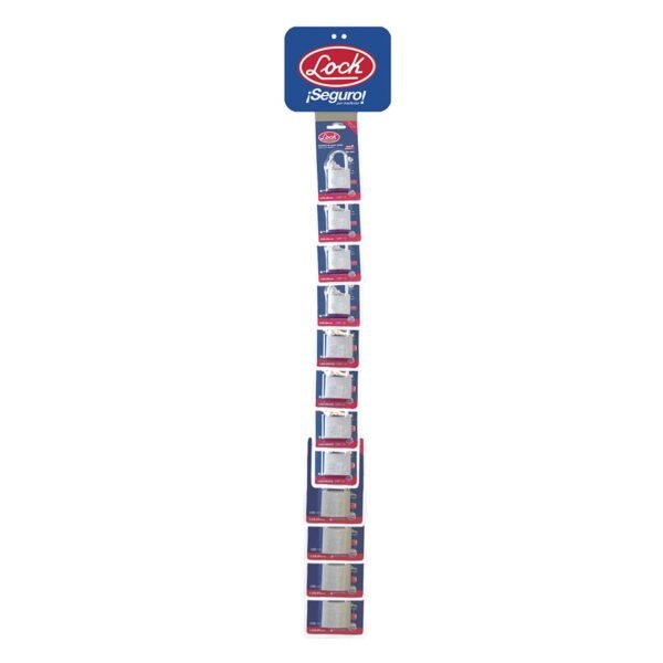 Tira de impulso con candados de acero horquilla larga 8 x 100 cm, 19 piezas Lock