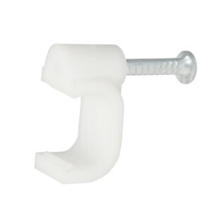 Grapa para cable duplex 8 mm, color blanco, 20 piezas Surtek