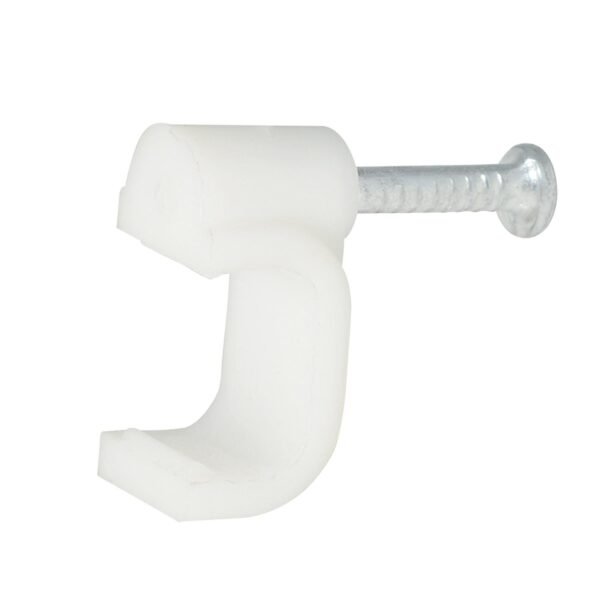 Grapa para cable duplex 8 mm, color blanco, 20 piezas Surtek