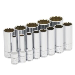 Juego de dados largos cuadro de 3/8", 12 puntas, en pulgadas, 13 piezas Urrea