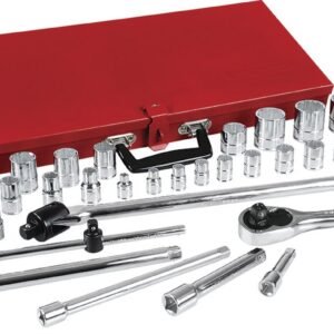 Juego de dados y accesorios cuadro de 3/8" y 1/2" en pulgadas, 37 piezas Urrea