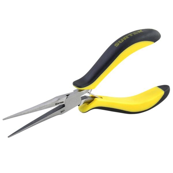 68810497 Mini pinza para electronica con mango bimaterial de 5-7/8" punta aguja Surtek