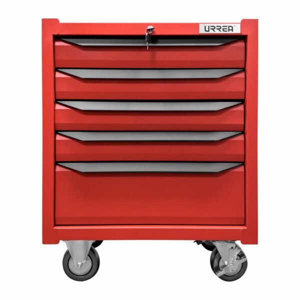 68811418 Gabinete movil con 5 gavetas color rojo y negro 27" serie IN Urrea