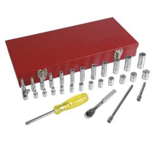 Juego de dados y accesorios cuadro de 1/4" metrico, 30 piezas Urrea