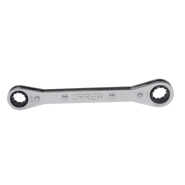 68801718 Llave de estrias pulido espejo plana de matraca en pulgadas, 12 puntas, 5/8" x 11/16" Urrea