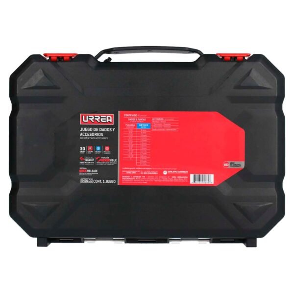 68806130 Juego de dados y accesorios cuadro de 1/2" combinado, 30 piezas Urrea