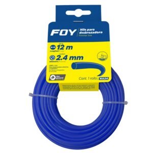 Nailon redondo para desbrozadora en tarjeta, 2.4 mm x 12 m Foy
