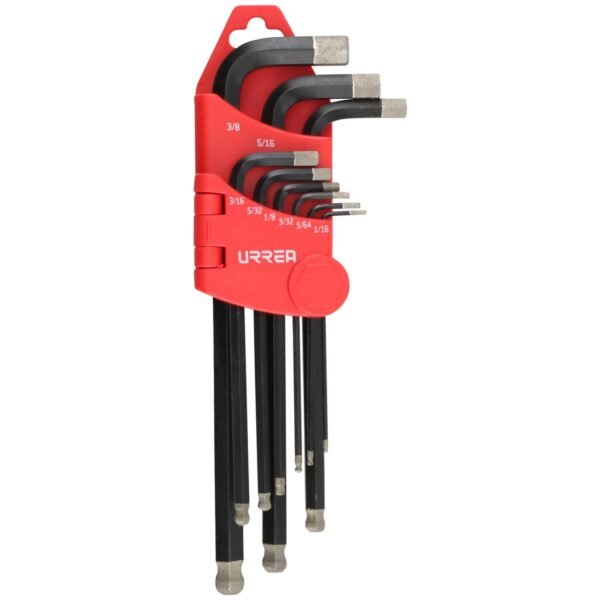 Juego de llaves hexagonales tipo "L" punta de bola diamante, combinadas, 9 piezas Urrea