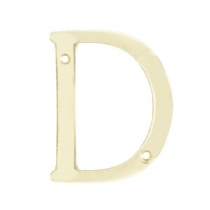 Letra D slim 4" laton brillante Lock