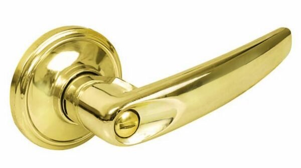 68806735 Manija tubular recta funcion baño, laton brillante, llave estandar, blister Lock