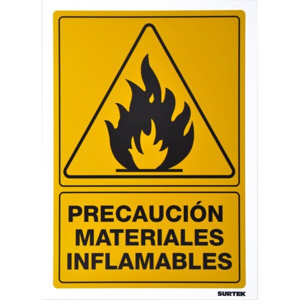 Señal "Precaucion materiales inflamables" Surtek