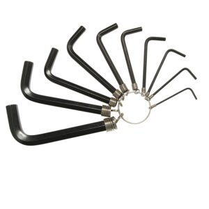 Juego de llaves hexagonales tipo "L", en pulgadas, 10 piezas en argolla Foy