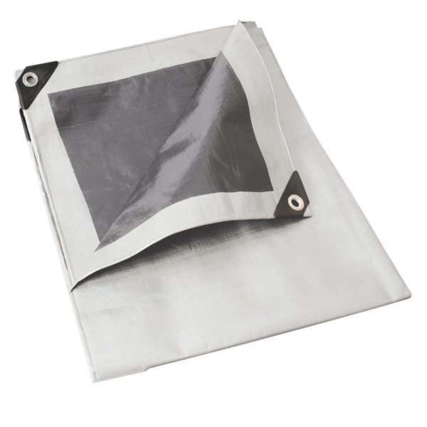 Lona de polietileno color blanco con fondo plata, 4 x 5 m Foy