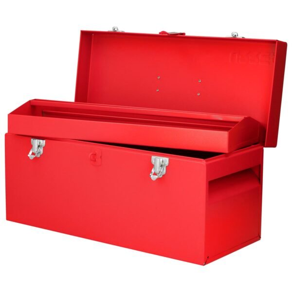 68808627 Caja portaherramientas metalica con asa plastica color rojo 20" x 8" x 9" Urrea