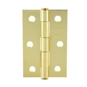 68805064 Bisagra alargada perno remachado de acero laton brillante 3.5" x 2.52" Lock