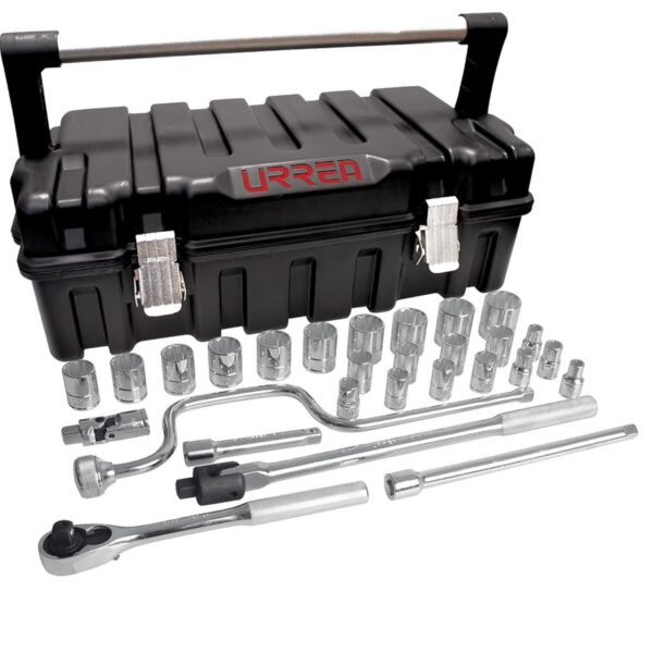 68811747 Juego de dados y accesorios cuadro de 1/2" metrico, 29 piezas Urrea