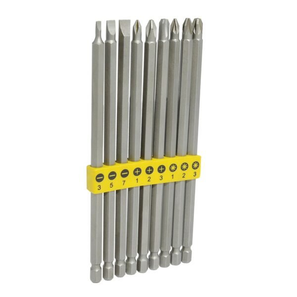 68797441 Juego combinado de puntas extra largas hexagono de 1/4", 9 piezas en blister Surtek
