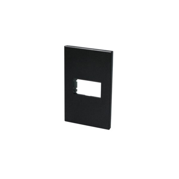 Placa 1 modulo 1/3, linea Premium, color negro Surtek