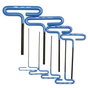 Juego de llaves hexagonales tipo "T" con mango de vinil, metricas, 8 piezas en blister Urrea