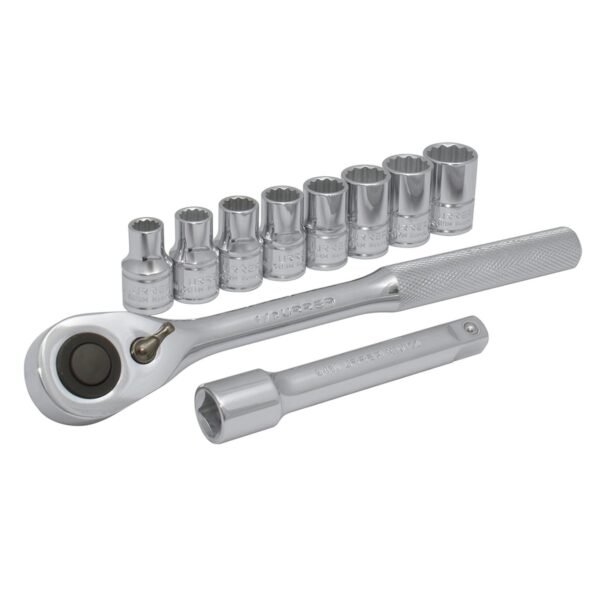 68808916 Juego de dados y accesorios cuadro de 1/2" metrico, 10 piezas Urrea