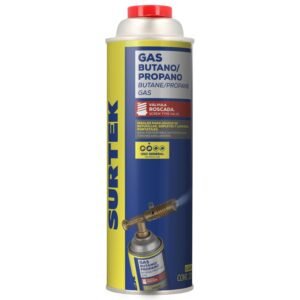 68800975 Lata de gas butano/propano con valvula roscada 275 g Surtek