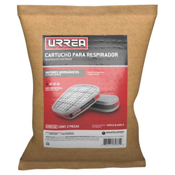Cartucho para respirador con proteccion para vapores inorganicos. Urrea