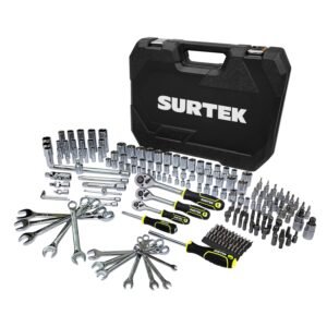 Juego combinado de herramienta para mecanico 214 piezas, con maletin plastico Surtek