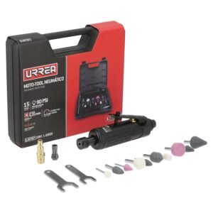 Juego de moto-tool neumatico recto con accesorios, 15 piezas Urrea