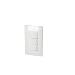 Placa 3 Interruptor 1/3, linea Americana, color blanco Surtek