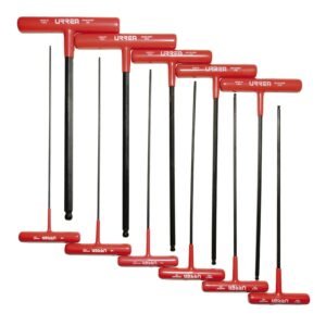 Juego de llaves hexagonales tipo "T" punta de bola, en pulgadas, 11 piezas en blister Urrea