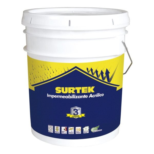 Cubeta de impermeabilizante 19 Lt color rojo oxido con proteccion de 3 años Surtek