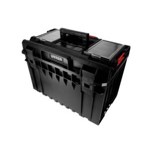 Caja portaherramientas plastica modular con compartimentos color negro 23" x 15" x 16" Urrea