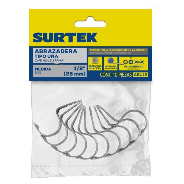 Abrazadera para tubo tipo uña 2", 5 piezas Surtek