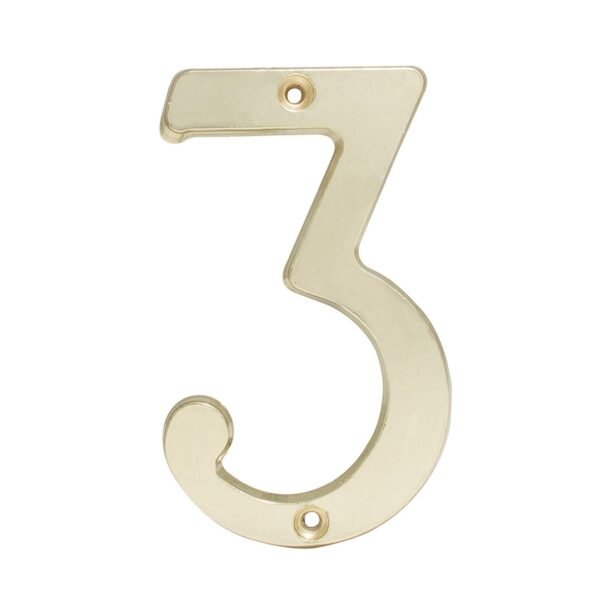Numero 3 slim 4" laton brillante Lock
