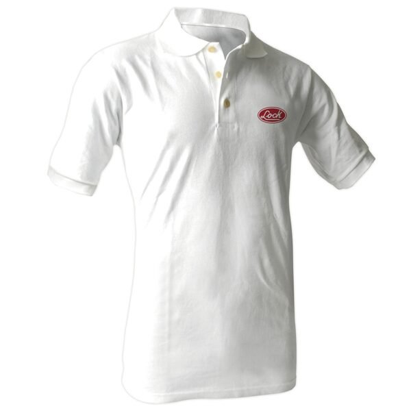 Playera tipo polo para caballero, color blanco talla CH Lock