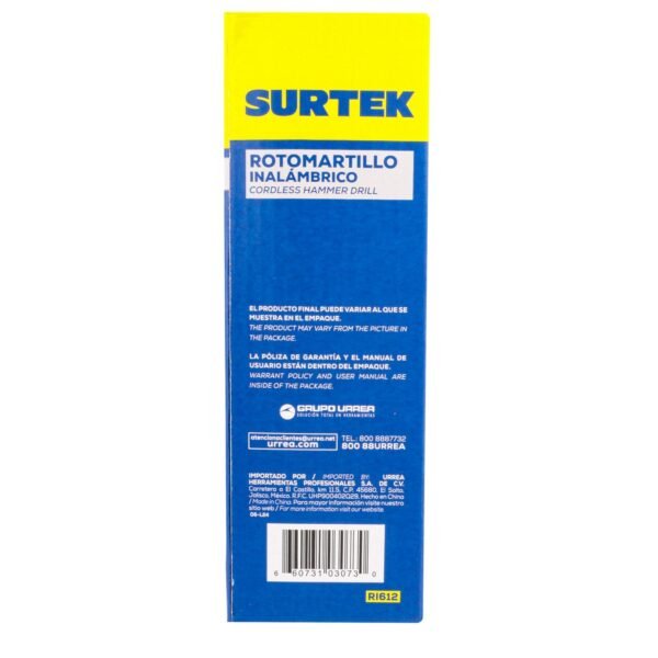 Taladro/atornillador 3/8" bateria de Li-ion 12 V 28 Nm Surtek