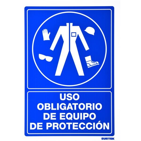 Señal "Uso obligatorio de equipo de proteccion" Surtek