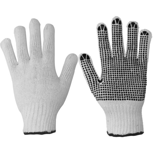 Guantes de algodon con puntos de PVC M Foy