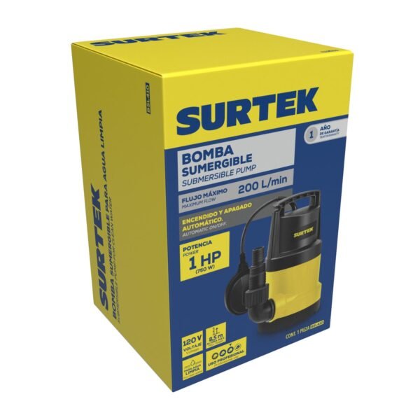 Bomba sumergible para agua limpia 1/2 HP 120 V Surtek