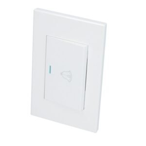Placa para timbre 1/1, linea Premium, color blanco Surtek
