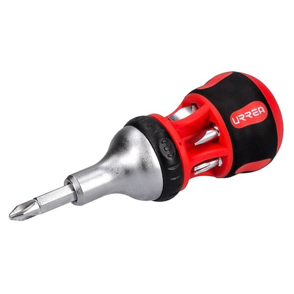 68803066 Destornillador con mango bimaterial de matraca con puntas intercambiables 7 en 1 Urrea