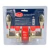 68807621 Manija tubular curva funcion entrada y recamara, laton brillante, llave estandar, blister Lock