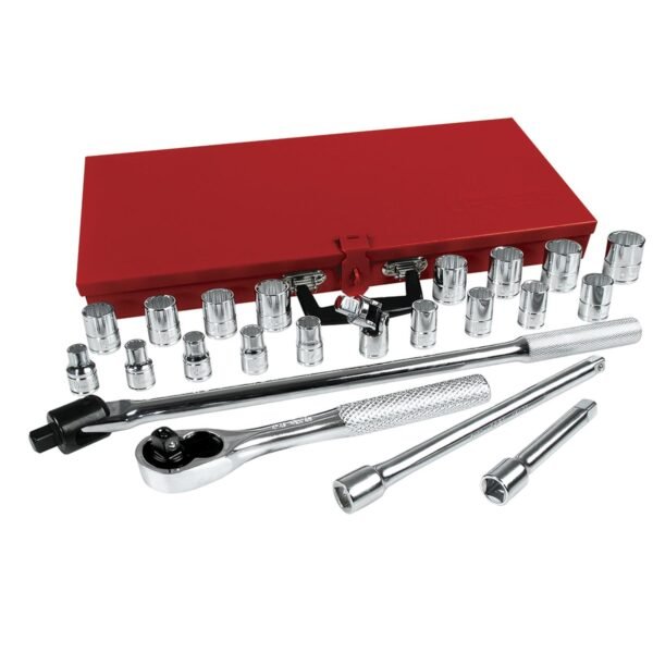 68802276 Juego de dados y accesorios cuadro de 1/2" metrico, 23 piezas Urrea