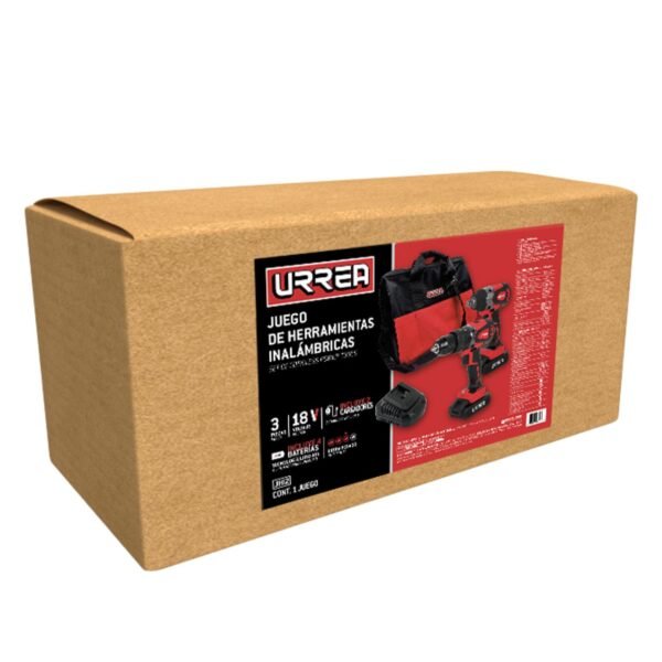 Juego de rotomartillo y pistola de impacto a bateria Li-ion 20 V, 2 piezas en mochila Urrea