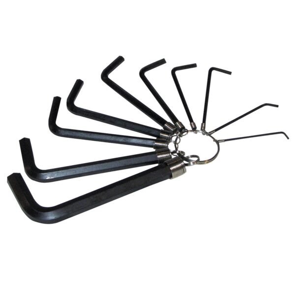 Juego de llaves hexagonales tipo "L", metricas, 10 piezas en argolla Foy